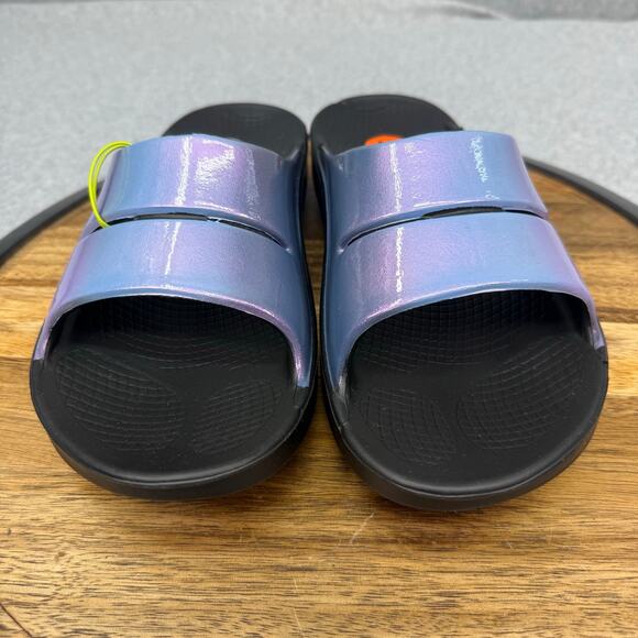 Oofos Ooahh Luxe Sandals Women's 11 Men's 9 Evening Sky Recovery Slide - Picture 2 of 7